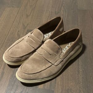 Calvin Klein Suede Penny Loafers in Light Brown - Casual Men’s Slip-Ons
